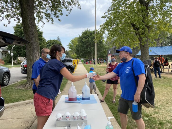 LaPointe and Martwick Hand Out Summer Snow Cones